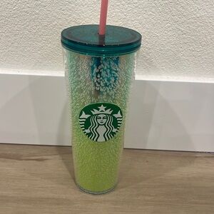 Starbucks Venti Tumbler 2022 Yellow and Green Ombre Bubbles Cup, 24oz